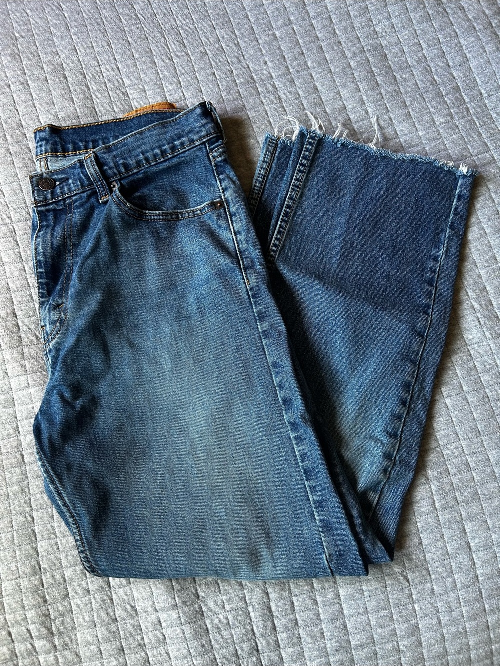 Levi's Medium Blue Denim Jeans with Tan Leather Patch
